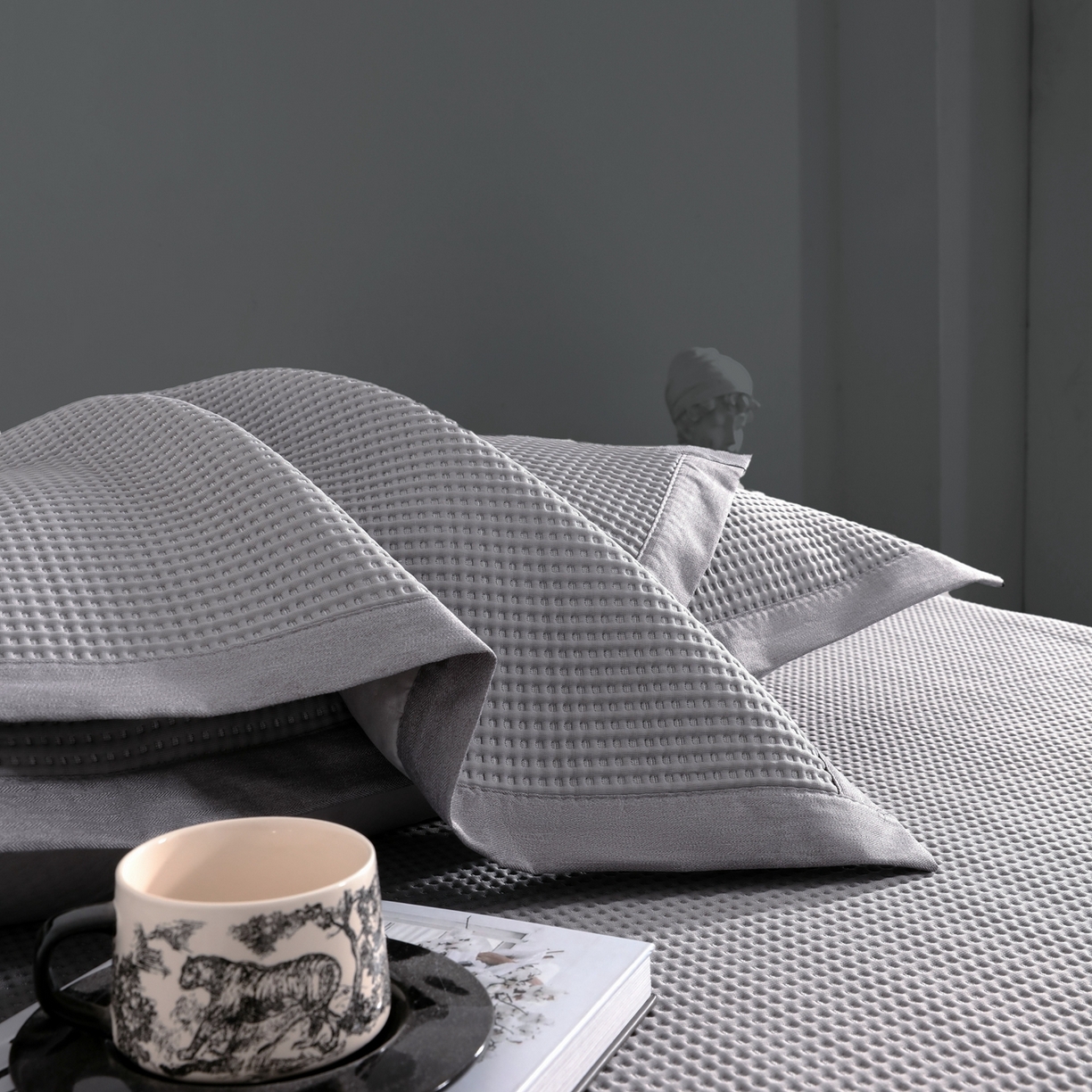 91家纺网 家纺一手货源 找家纺 （总）耀悦家纺 2026款100%乙纶凉席pe凉感华夫格凉席加厚三明治三件套床笠床席子枕套