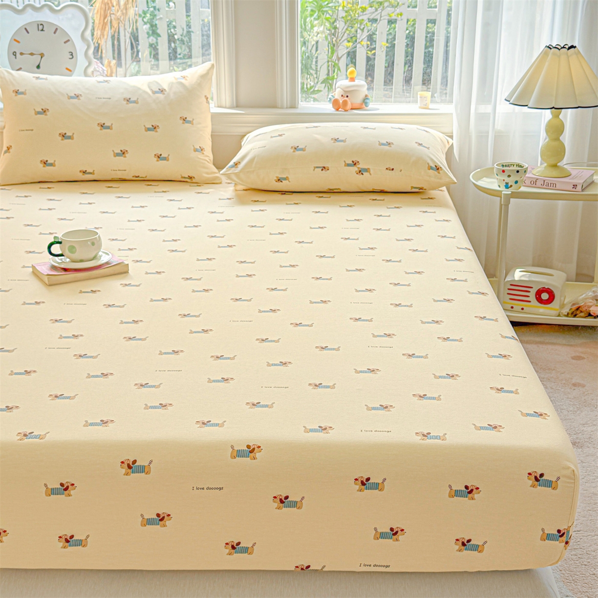 91家纺网 家纺一手货源 找家纺 优眠坊 2026春夏新款全棉印花卡通单床笠 克里斯-米