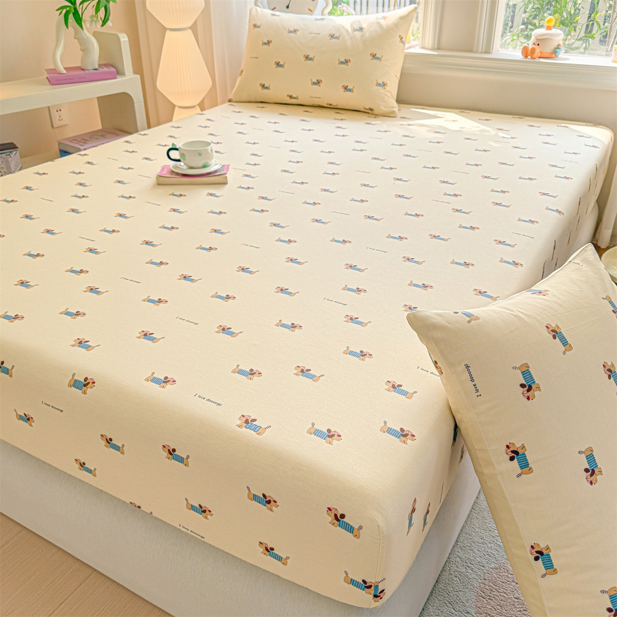 91家纺网 家纺一手货源 找家纺 优眠坊 2026春夏新款全棉印花卡通单床笠 克里斯-米