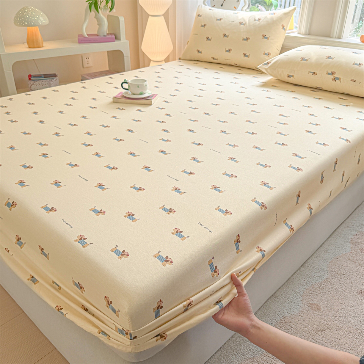 91家纺网 家纺一手货源 找家纺 优眠坊 2026春夏新款全棉印花卡通单床笠 克里斯-米