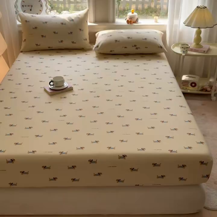 91家纺网 家纺一手货源 找家纺 优眠坊 2026春夏新款全棉印花卡通单床笠 克里斯-米