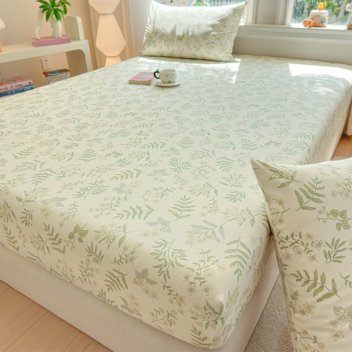 91家纺网 家纺一手货源 找家纺 优眠坊 2026春夏新款全棉印花卡通单床笠 绿茵