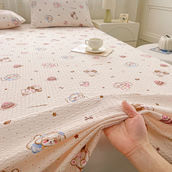 91家纺网 家纺一手货源 找家纺 （总）几禾 2026新款高克重泡芙纱~印花款（单床单）-110g