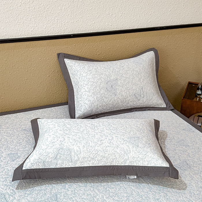 91家纺网 家纺一手货源 找家纺 （总）几禾 2026新款凉感抗菌提花豆豆凉席蝶舞花语