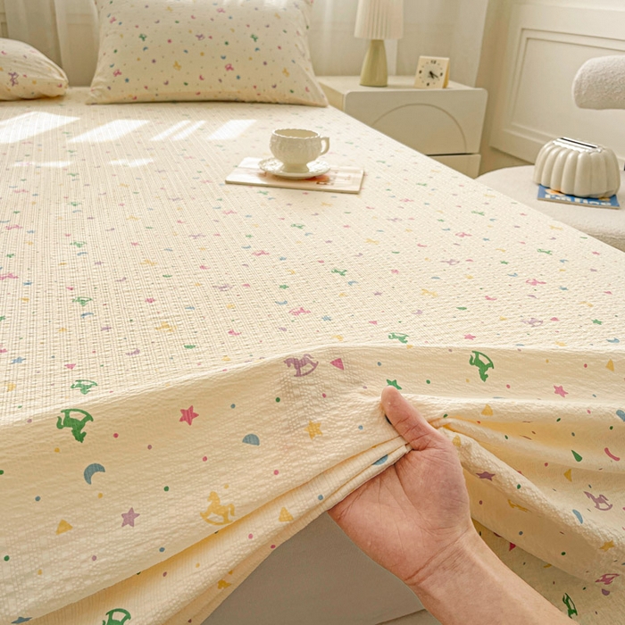 91家纺网 家纺一手货源 找家纺 （总）几禾 2026新款高克重泡芙纱~印花款（单床单）-110g