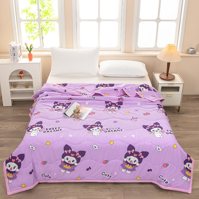 91家纺网 家纺一手货源 找家纺 才森家纺 2026新款绗绣夏凉被宽包边夏被直播间爆款空调被福利赠品被子 库洛米