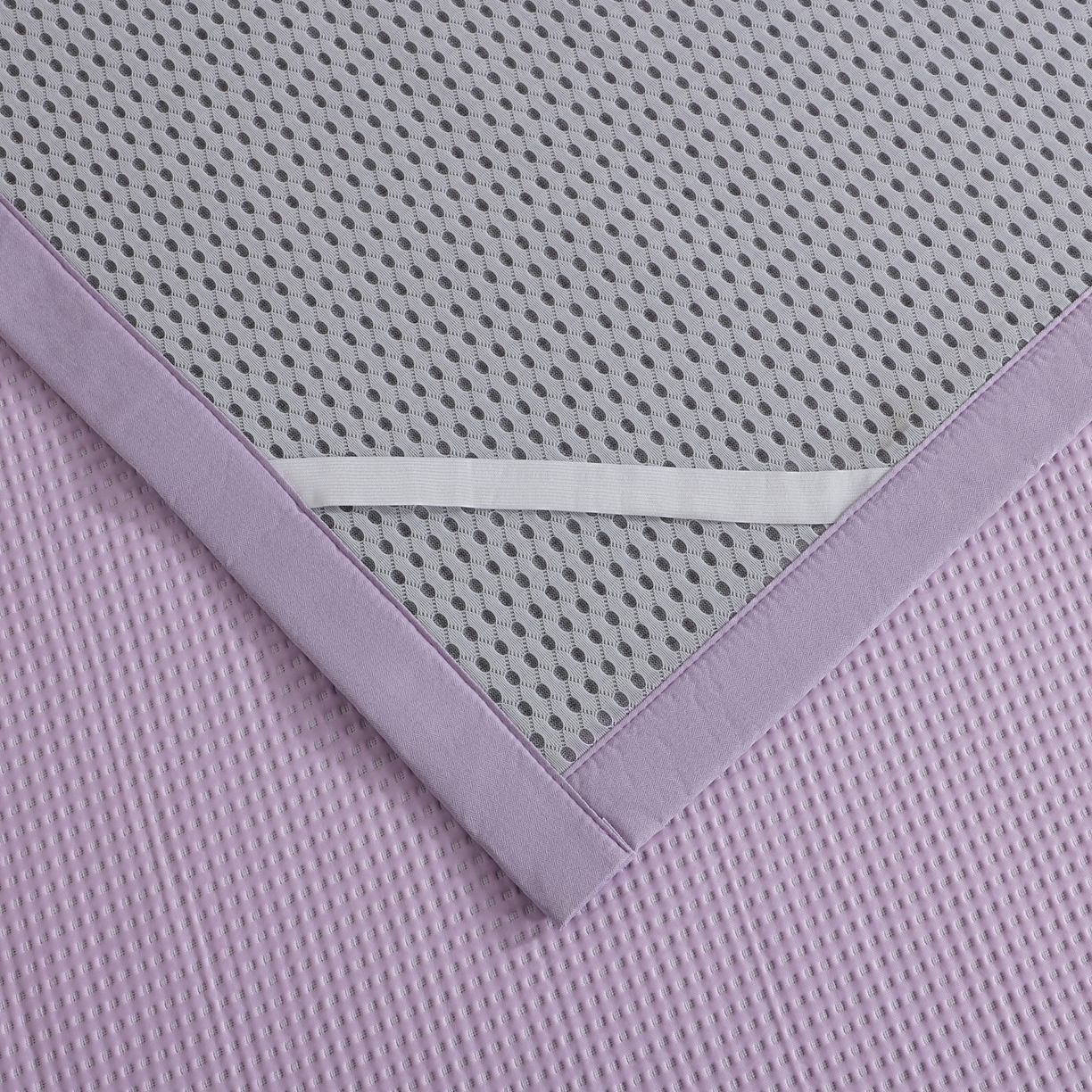 91家纺网 家纺一手货源 找家纺 耀悦家纺 2026款100%乙纶凉席pe凉感华夫格凉席加厚三明治三件套床笠床席子枕套 华夫格-紫色床席款