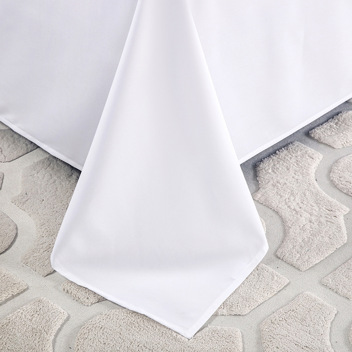 91家纺网 家纺一手货源 找家纺 （总）沐珩家纺 2026新款高仿棉150克磨毛加厚酒店专用纯白四件套