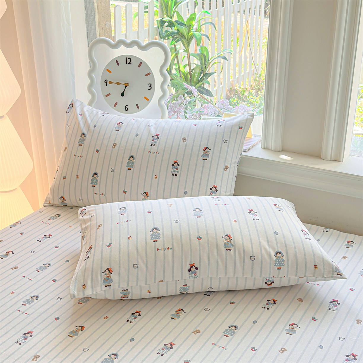 91家纺网 家纺一手货源 找家纺 优眠坊 2026春夏新款全棉印花卡通单床笠 少女日记