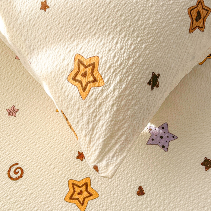 91家纺网 家纺一手货源 找家纺 几禾 2026新款高克重泡芙纱~印花款（单床单）-110g CD-逢星岛