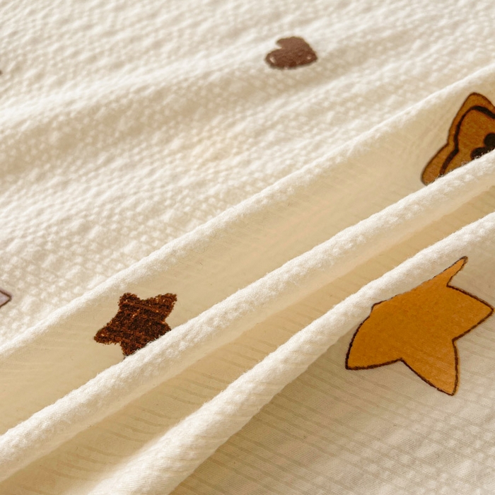 91家纺网 家纺一手货源 找家纺 几禾 2026新款高克重泡芙纱~印花款（单床单）-110g CD-逢星岛