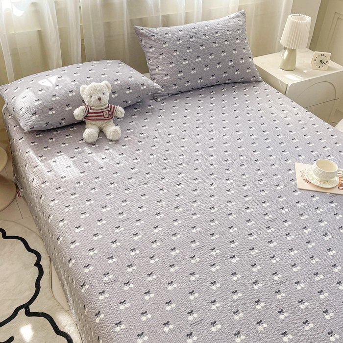 91家纺网 家纺一手货源 找家纺 几禾 2026新款高克重泡芙纱~印花款（单床单）-110g CD-灰樱桃