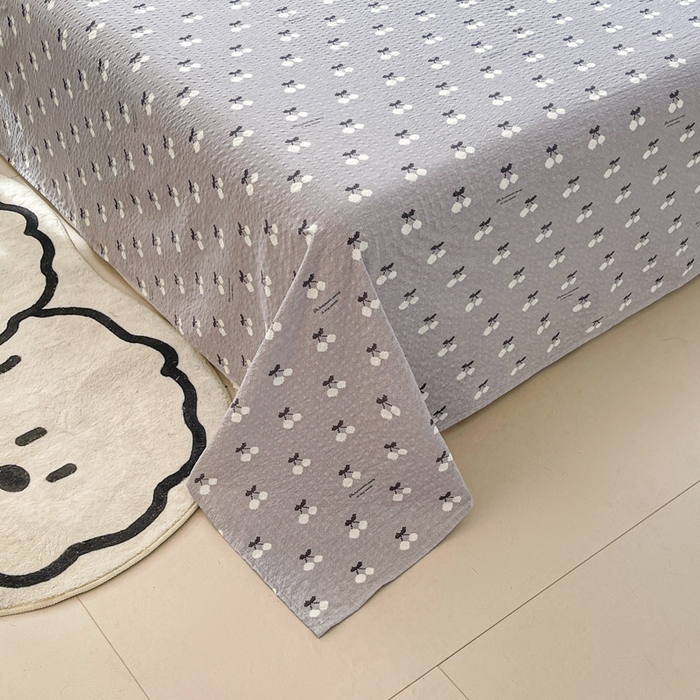 91家纺网 家纺一手货源 找家纺 几禾 2026新款高克重泡芙纱~印花款（单床单）-110g CD-灰樱桃