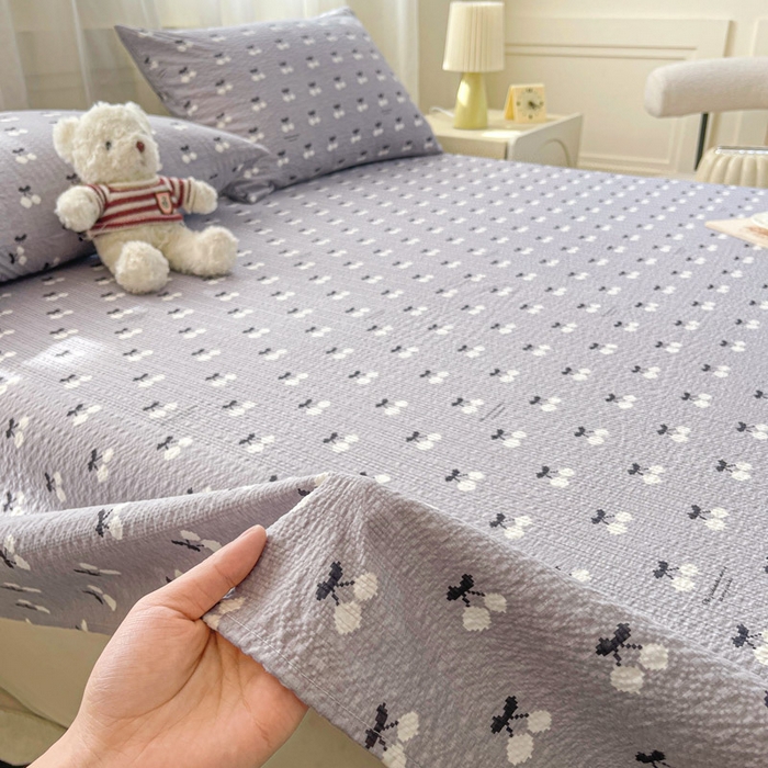 91家纺网 家纺一手货源 找家纺 几禾 2026新款高克重泡芙纱~印花款（单床单）-110g CD-灰樱桃