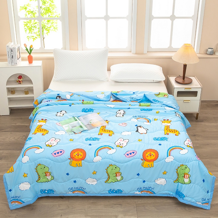 才森家纺 2026新款绗绣夏凉被宽包边夏被直播间爆款空调被福利赠品被子 动物乐园