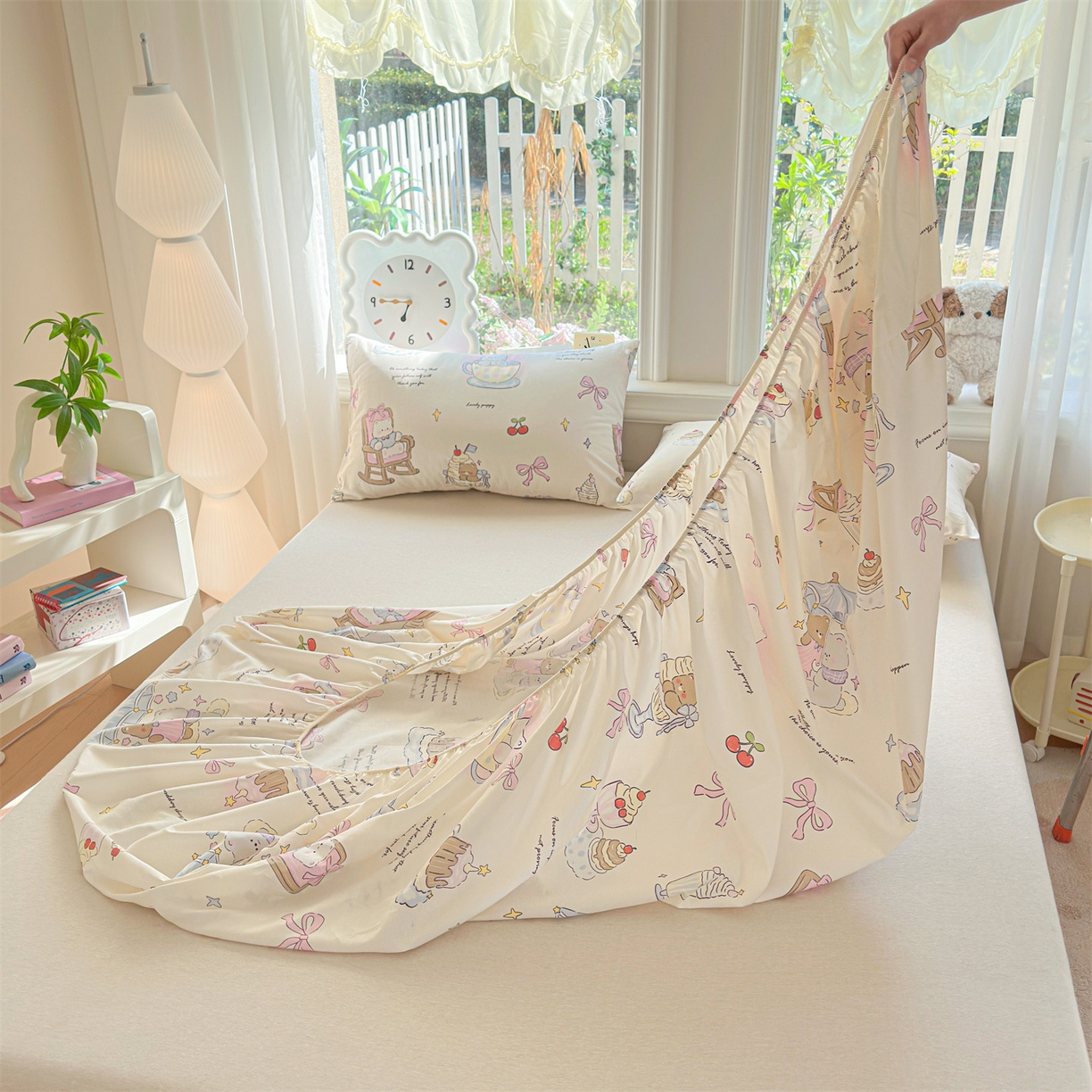 91家纺网 家纺一手货源 找家纺 优眠坊 2026春夏新款全棉印花卡通单床笠 童年趣宝