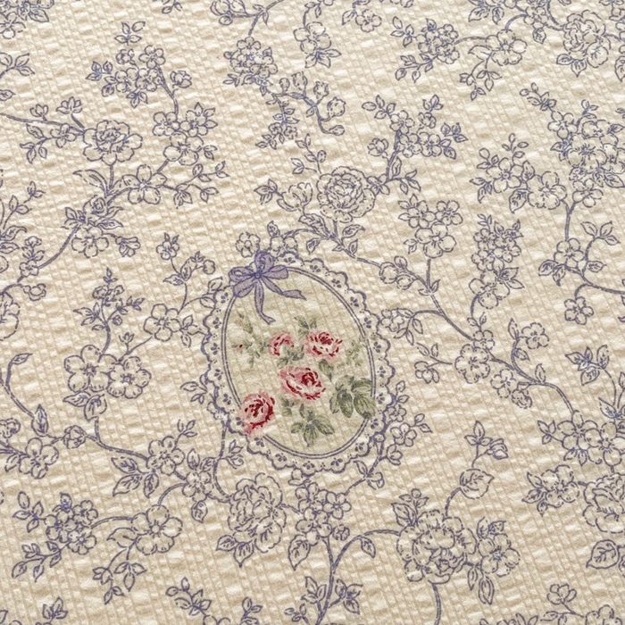 91家纺网 家纺一手货源 找家纺 几禾 2026新款高克重泡芙纱~印花款（单床单）-110g CD-蕾丝花匣