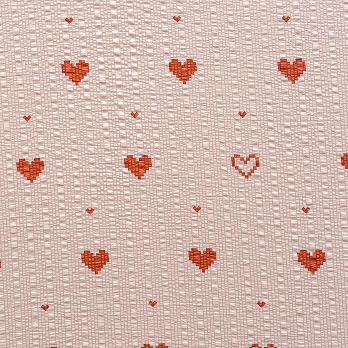 91家纺网 家纺一手货源 找家纺 几禾 2026新款高克重泡芙纱~印花款（单床单）-110g CD-朦胧粉心