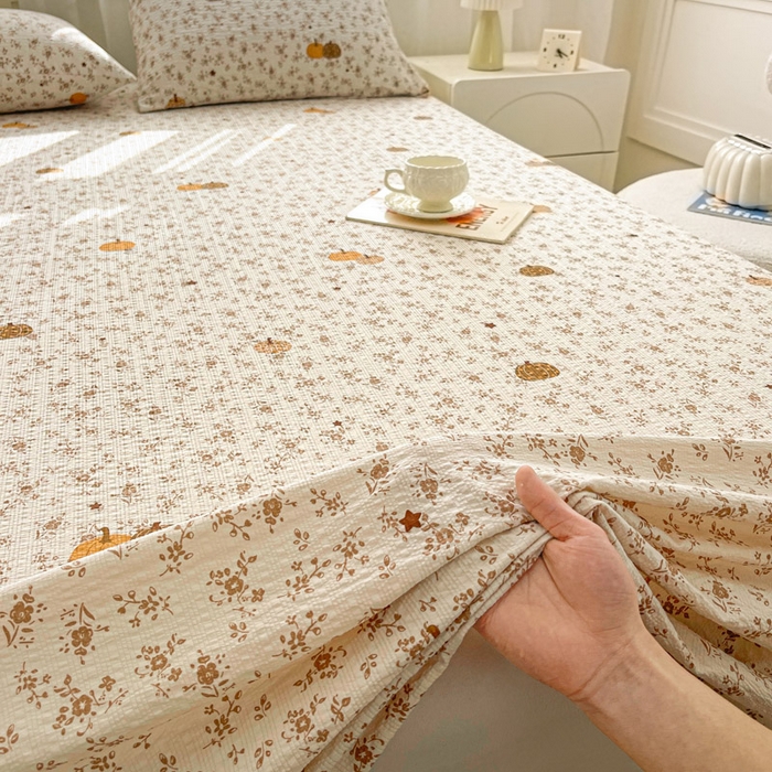 几禾 2026新款高克重泡芙纱~印花款（单床单）-110g CD-秋末南瓜星