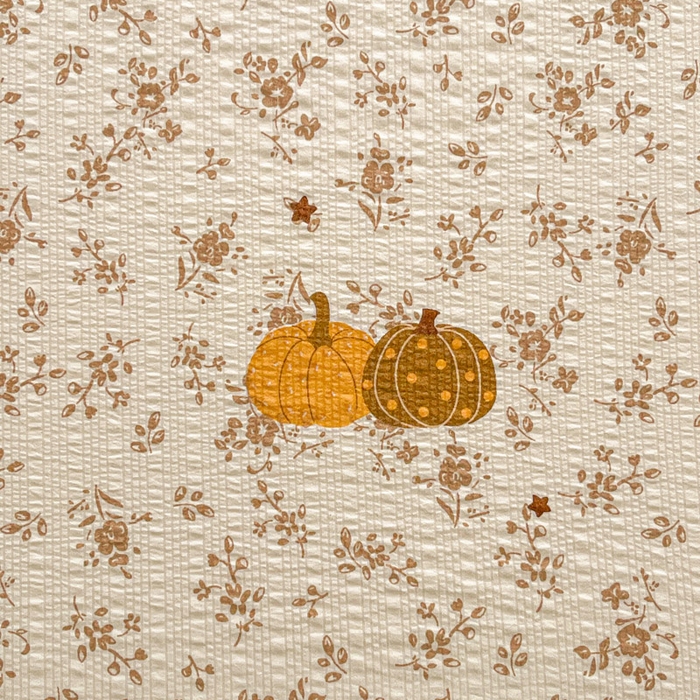 91家纺网 家纺一手货源 找家纺 几禾 2026新款高克重泡芙纱~印花款（单床单）-110g CD-秋末南瓜星