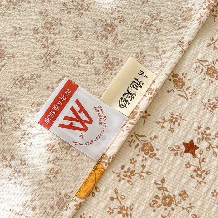 91家纺网 家纺一手货源 找家纺 几禾 2026新款高克重泡芙纱~印花款（单床单）-110g CD-秋末南瓜星