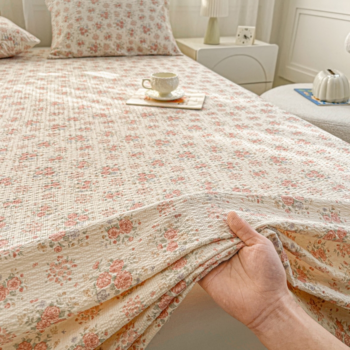 几禾 2026新款高克重泡芙纱~印花款（单床单）-110g CD-日光漫游