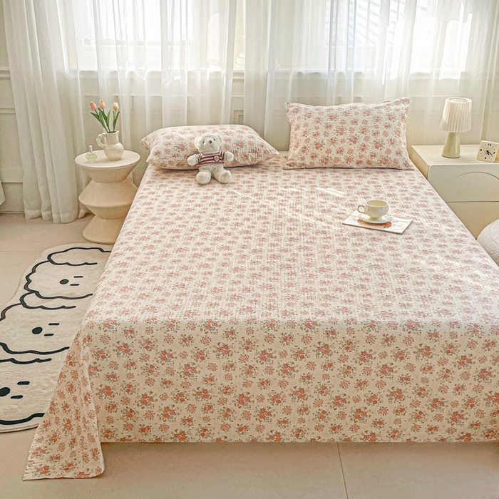 91家纺网 家纺一手货源 找家纺 几禾 2026新款高克重泡芙纱~印花款（单床单）-110g CD-日光漫游