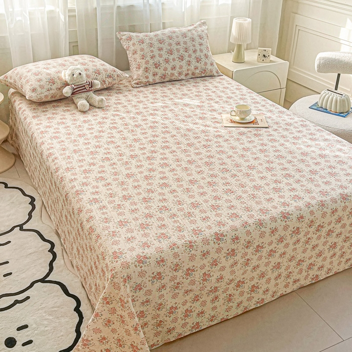 91家纺网 家纺一手货源 找家纺 几禾 2026新款高克重泡芙纱~印花款（单床单）-110g CD-日光漫游