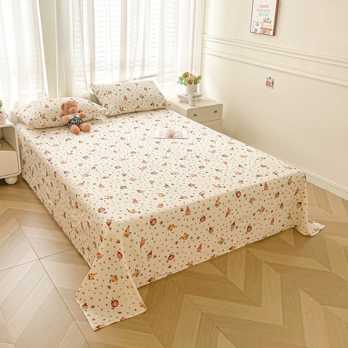 91家纺网 家纺一手货源 找家纺 几禾 2026新款高克重泡芙纱~印花款（单床单）-110g CD-软糖 旧街星星