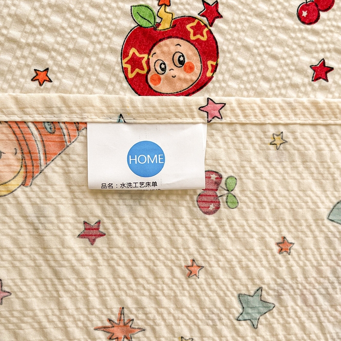 91家纺网 家纺一手货源 找家纺 几禾 2026新款高克重泡芙纱~印花款（单床单）-110g CD-软糖 旧街星星