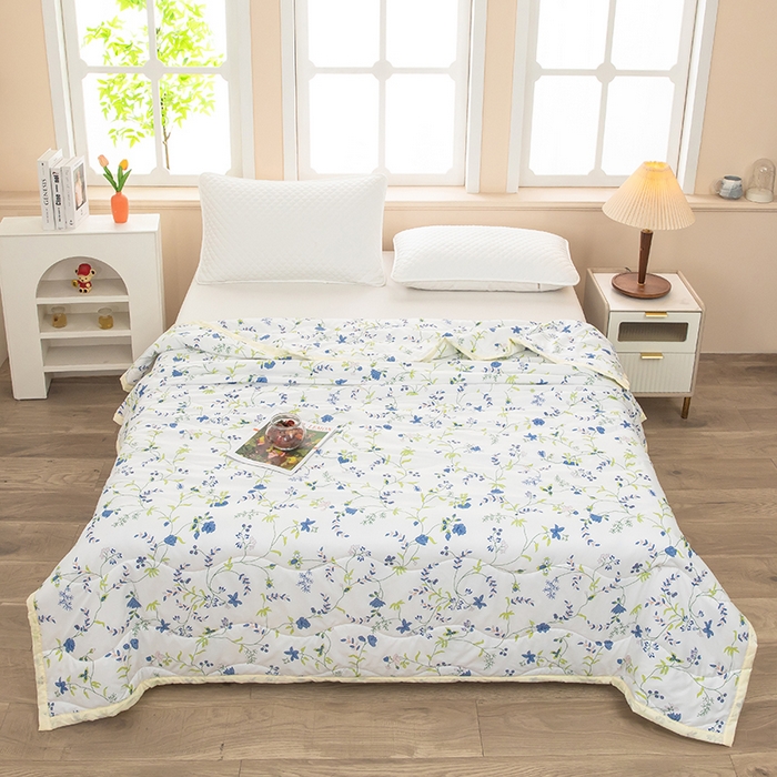 才森家纺 2026新款绗绣夏凉被宽包边夏被直播间爆款空调被福利赠品被子 兰花