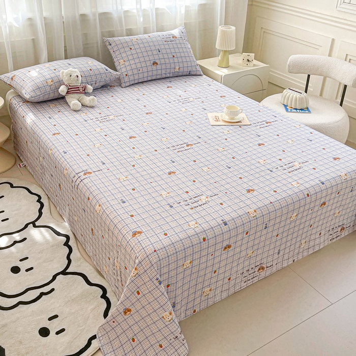 91家纺网 家纺一手货源 找家纺 几禾 2026新款高克重泡芙纱~印花款（单床单）-110g CD-四季狗