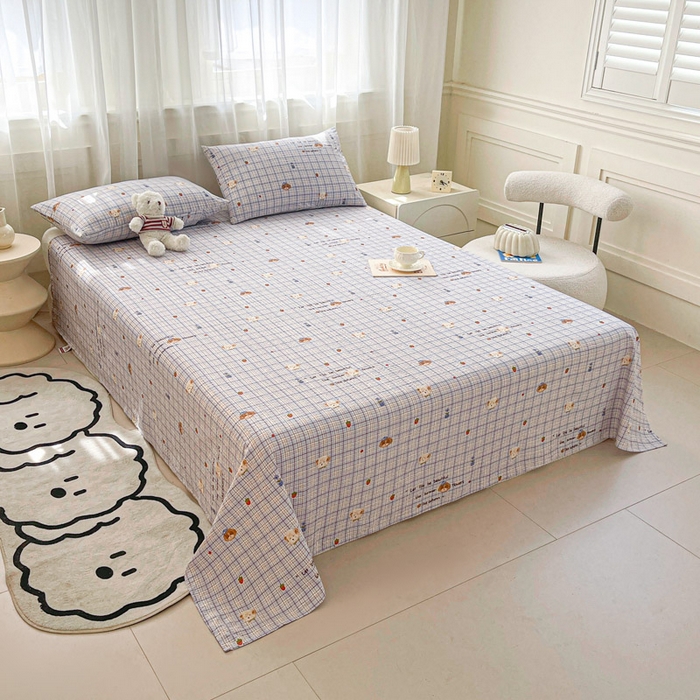 91家纺网 家纺一手货源 找家纺 几禾 2026新款高克重泡芙纱~印花款（单床单）-110g CD-四季狗