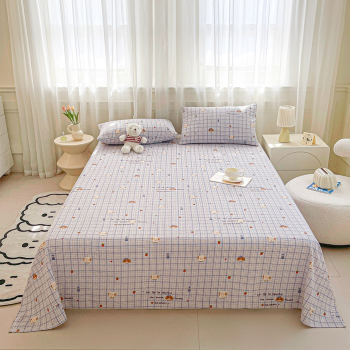 91家纺网 家纺一手货源 找家纺 几禾 2026新款高克重泡芙纱~印花款（单床单）-110g CD-四季狗