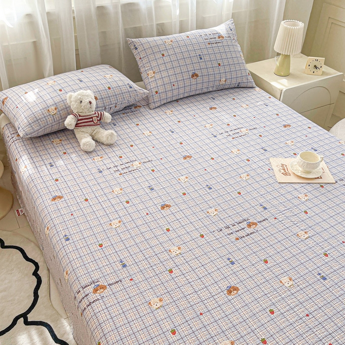 91家纺网 家纺一手货源 找家纺 几禾 2026新款高克重泡芙纱~印花款（单床单）-110g CD-四季狗