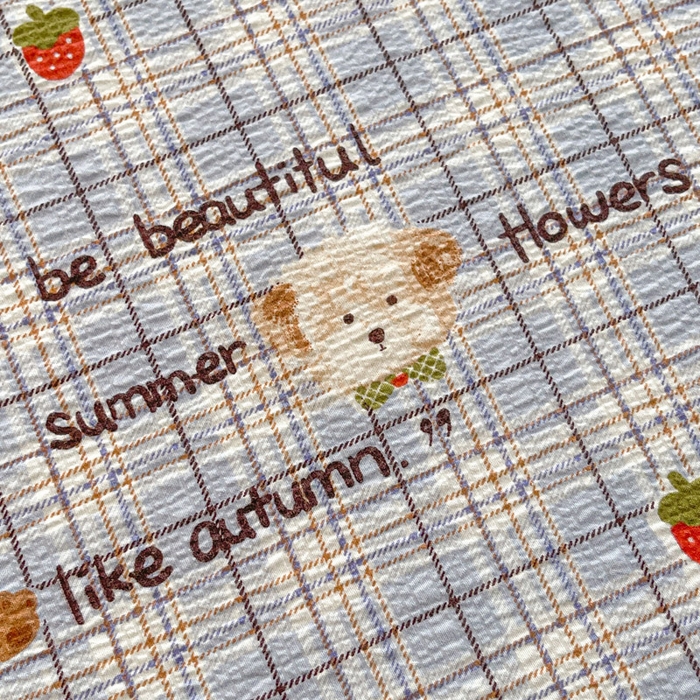 91家纺网 家纺一手货源 找家纺 几禾 2026新款高克重泡芙纱~印花款（单床单）-110g CD-四季狗