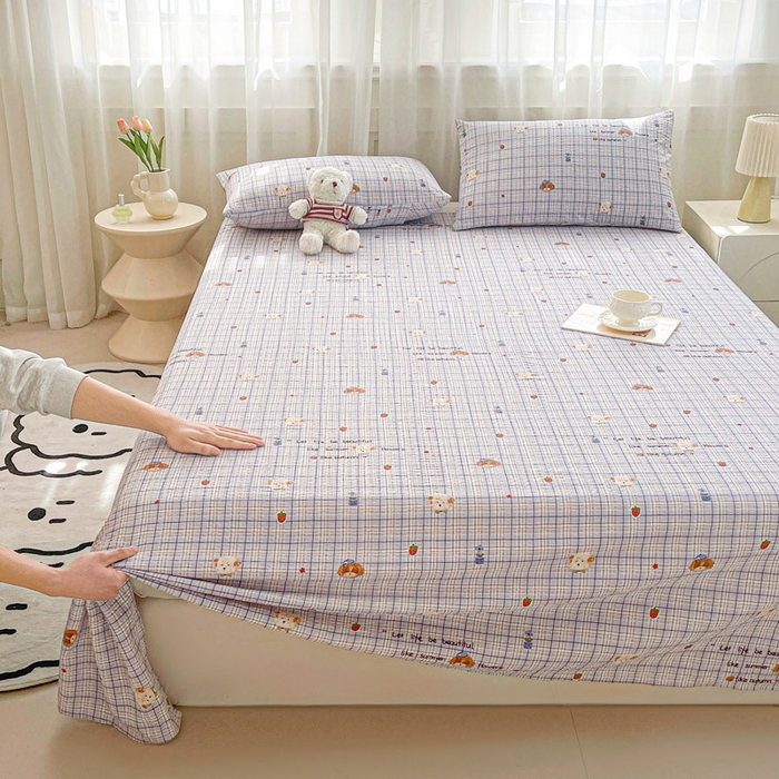 91家纺网 家纺一手货源 找家纺 几禾 2026新款高克重泡芙纱~印花款（单床单）-110g CD-四季狗