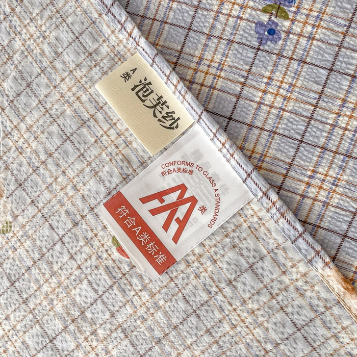 91家纺网 家纺一手货源 找家纺 几禾 2026新款高克重泡芙纱~印花款（单床单）-110g CD-四季狗