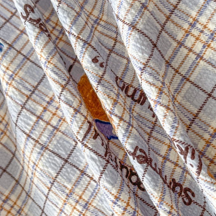 91家纺网 家纺一手货源 找家纺 几禾 2026新款高克重泡芙纱~印花款（单床单）-110g CD-四季狗