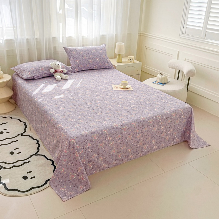 91家纺网 家纺一手货源 找家纺 几禾 2026新款高克重泡芙纱~印花款（单床单）-110g CD-松间茶事