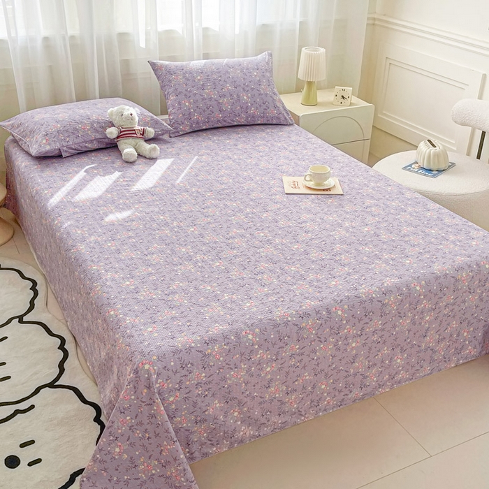 91家纺网 家纺一手货源 找家纺 几禾 2026新款高克重泡芙纱~印花款（单床单）-110g CD-松间茶事