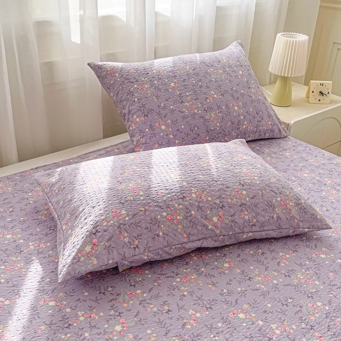 91家纺网 家纺一手货源 找家纺 几禾 2026新款高克重泡芙纱~印花款（单床单）-110g CD-松间茶事