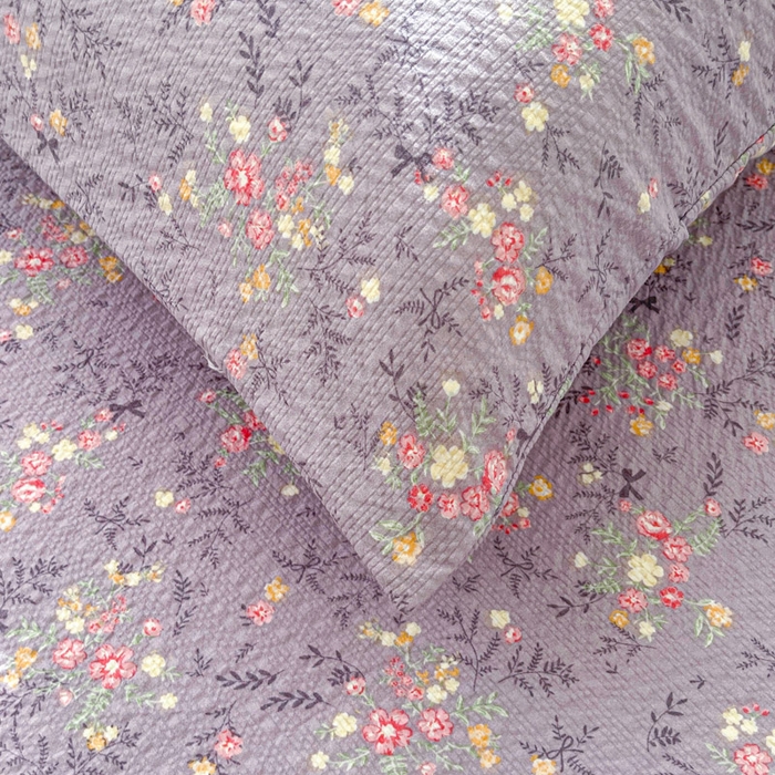 91家纺网 家纺一手货源 找家纺 几禾 2026新款高克重泡芙纱~印花款（单床单）-110g CD-松间茶事