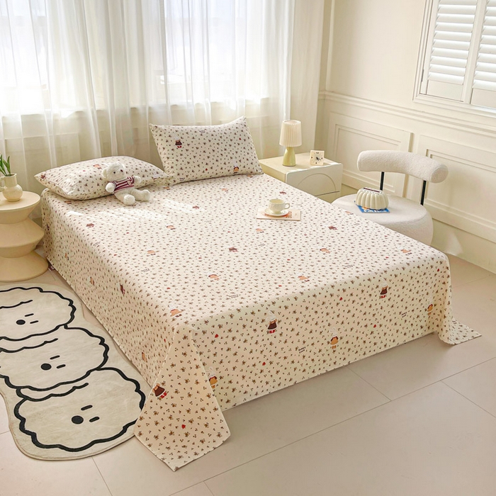 91家纺网 家纺一手货源 找家纺 几禾 2026新款高克重泡芙纱~印花款（单床单）-110g CD-田园兔