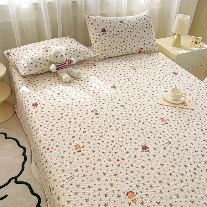 91家纺网 家纺一手货源 找家纺 几禾 2026新款高克重泡芙纱~印花款（单床单）-110g CD-田园兔