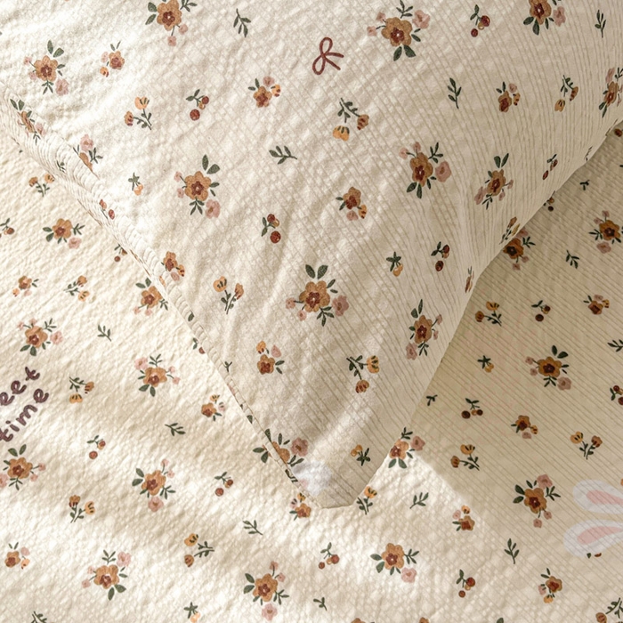 91家纺网 家纺一手货源 找家纺 几禾 2026新款高克重泡芙纱~印花款（单床单）-110g CD-田园兔