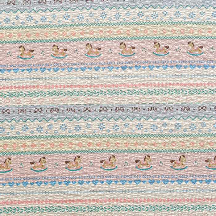 91家纺网 家纺一手货源 找家纺 几禾 2026新款高克重泡芙纱~印花款（单床单）-110g CD-甜心木马卷