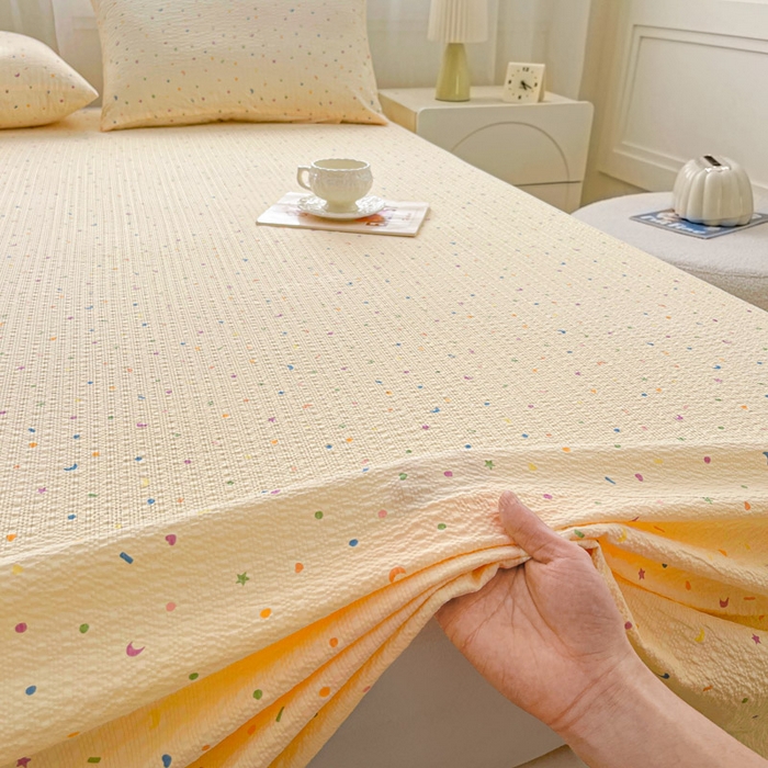 几禾 2026新款高克重泡芙纱~印花款（单床单）-110g CD-星月糖粒