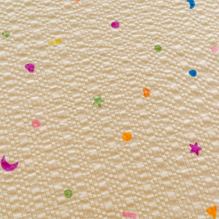 91家纺网 家纺一手货源 找家纺 几禾 2026新款高克重泡芙纱~印花款（单床单）-110g CD-星月糖粒