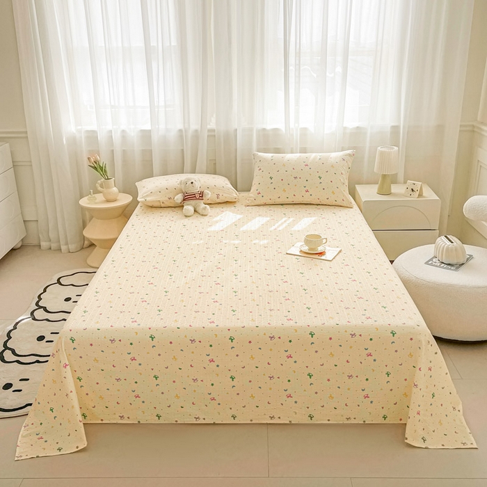 91家纺网 家纺一手货源 找家纺 几禾 2026新款高克重泡芙纱~印花款（单床单）-110g CD-摇摇木马